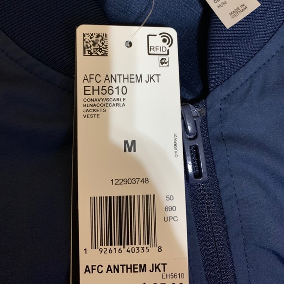 Adidas Arsenal FC Anthem Jacket, Mens M & XL (New) - Picture 4 of 11